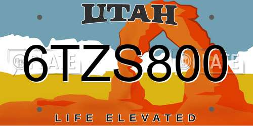 6TZS800 Utah License Plate