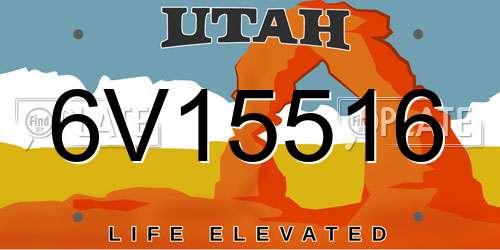 6V15516 Utah License Plate