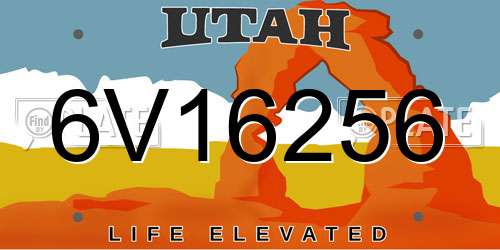 6V16256 Utah License Plate