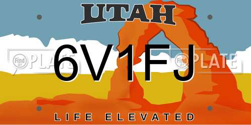 6V1FJ Utah License Plate