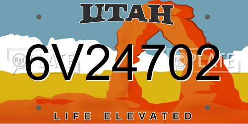 6V24702 Utah License Plate