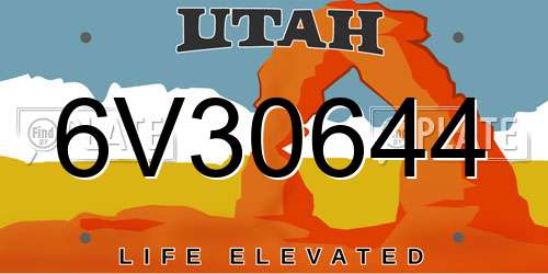 6V30644 Utah License Plate