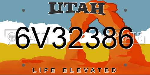6V32386 Utah License Plate