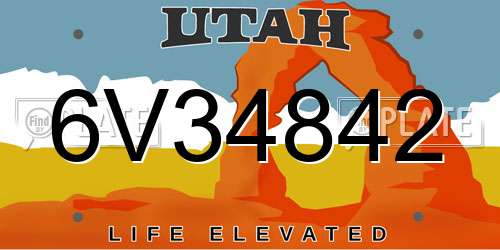6V34842 Utah License Plate