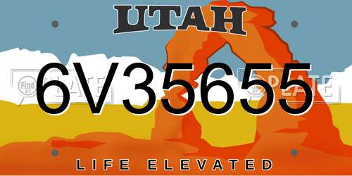 6V35655 Utah License Plate