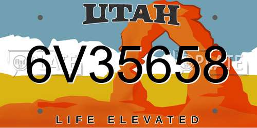 6V35658 Utah License Plate