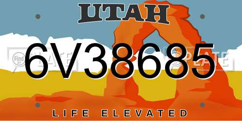 6V38685 Utah License Plate
