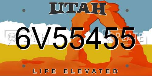 6V55455 Utah License Plate