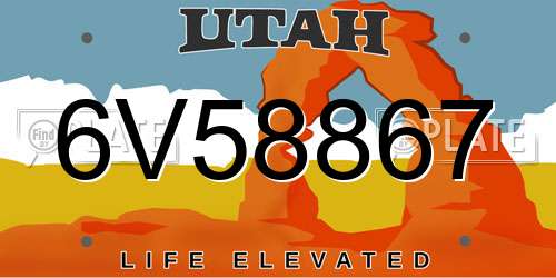 6V58867 Utah License Plate