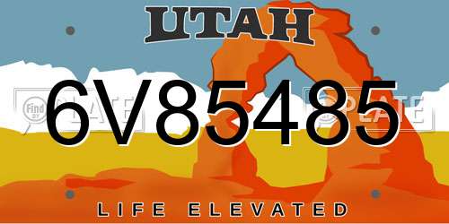 6V85485 Utah License Plate