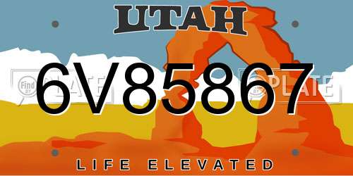 6V85867 Utah License Plate
