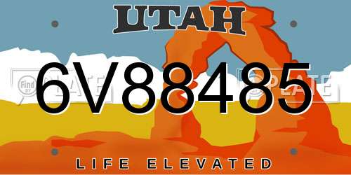 6V88485 Utah License Plate