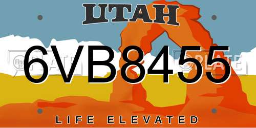 6VB8455 Utah License Plate