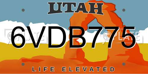 6VDB775 Utah License Plate