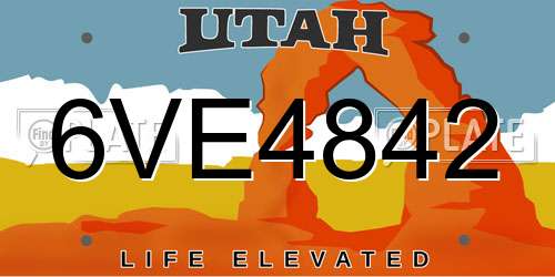 6VE4842 Utah License Plate