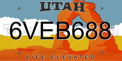 6VEB688 Utah License Plate