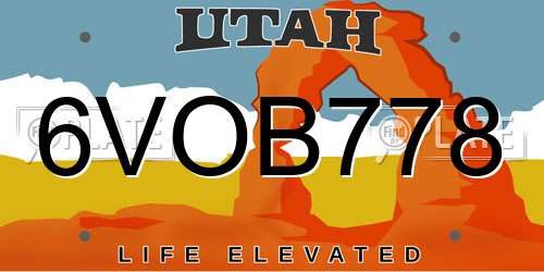 6VOB778 Utah License Plate