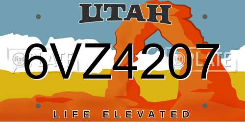 6VZ4207 Utah License Plate