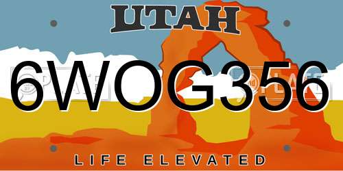 6WOG356 Utah License Plate