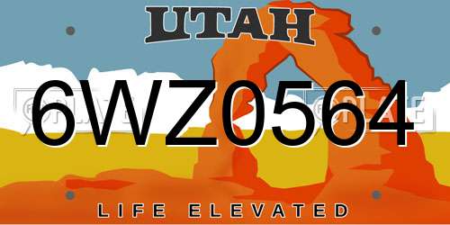 6WZ0564 Utah License Plate