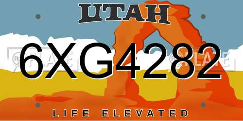 6XG4282 Utah License Plate