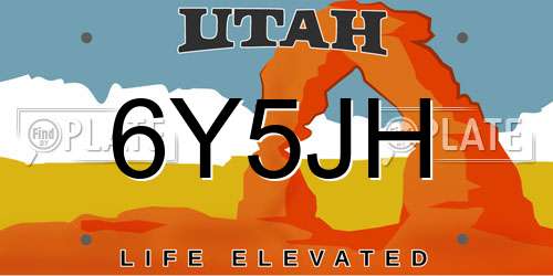 6Y5JH Utah License Plate