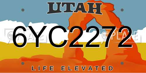 6YC2272 Utah License Plate