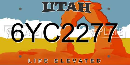 6YC2277 Utah License Plate