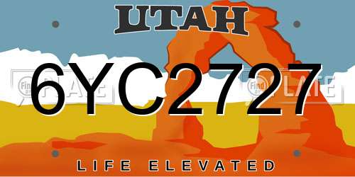 6YC2727 Utah License Plate