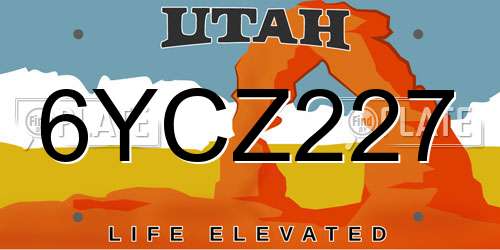 6YCZ227 Utah License Plate