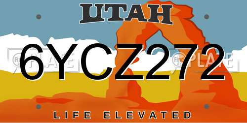 6YCZ272 Utah License Plate
