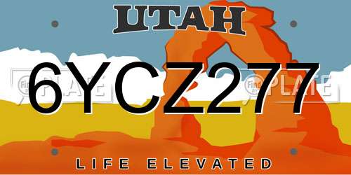 6YCZ277 Utah License Plate