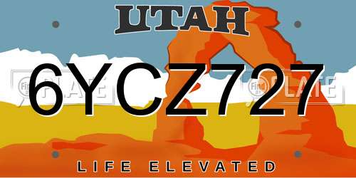 6YCZ727 Utah License Plate