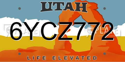 6YCZ772 Utah License Plate