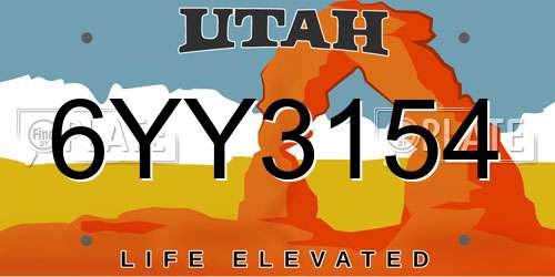 6YY3154 Utah License Plate