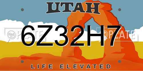 6Z32H7 Utah License Plate
