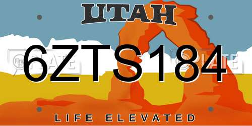 6ZTS184 Utah License Plate