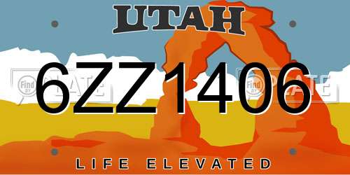 6ZZ1406 Utah License Plate