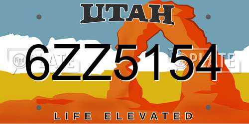 6ZZ5154 Utah License Plate