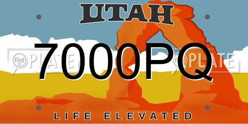 7000PQ Utah License Plate