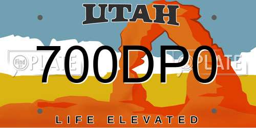 700DP0 Utah License Plate
