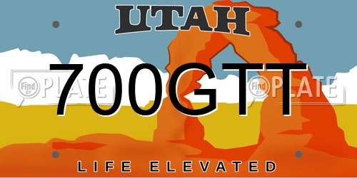 700GTT Utah License Plate