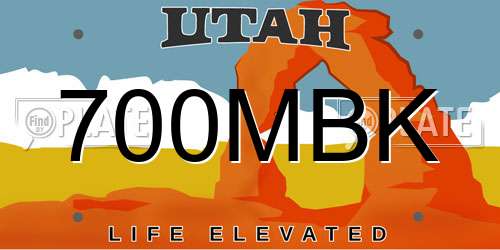 700MBK Utah License Plate