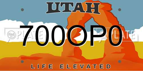 700OP0 Utah License Plate