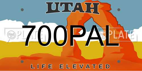 700PAL Utah License Plate