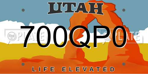 700QP0 Utah License Plate
