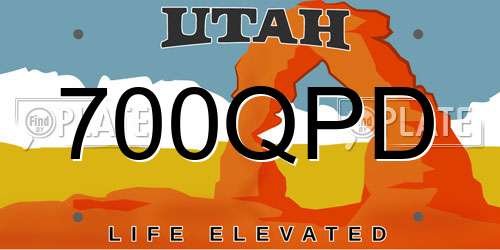 700QPD Utah License Plate