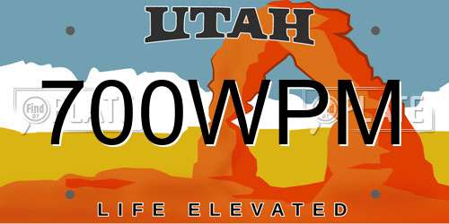 700WPM Utah License Plate