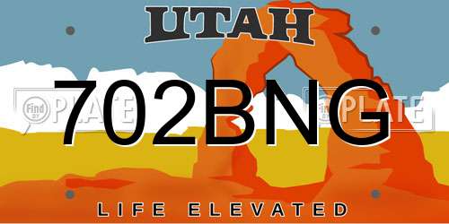702BNG Utah License Plate