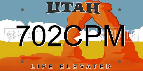 702CPM Utah License Plate